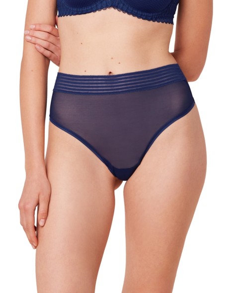 Figi Triumph Tempting Sheer Highwaist String granatowe