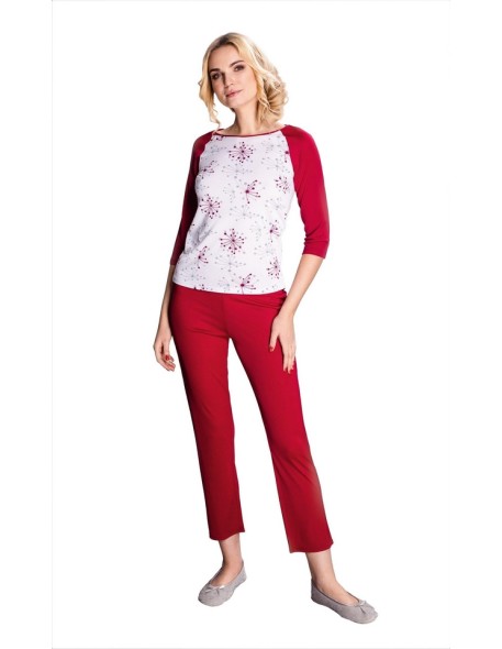 Long dwuczęściowa pajamas women's caprise burgundy Mewa