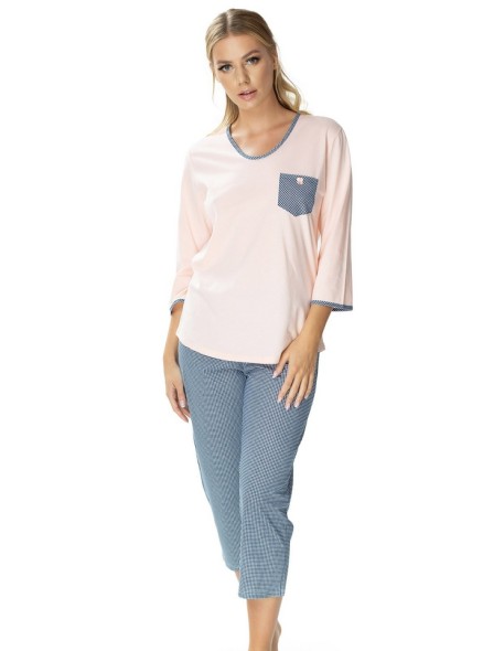 Bawełniana salmon pajamas women's fibi Mewa