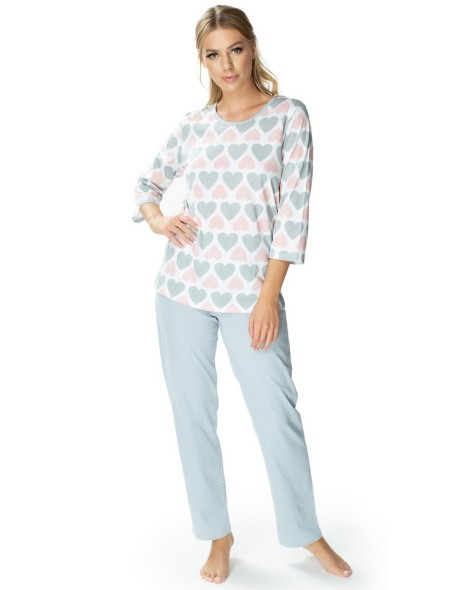 Bawełniana pajamas women's kelly dwuczęściowa grey Mewa