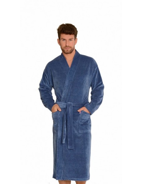 Enrico bathrobe men's with pleat m-2xl, De Lafense 591